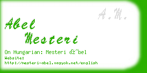 abel mesteri business card